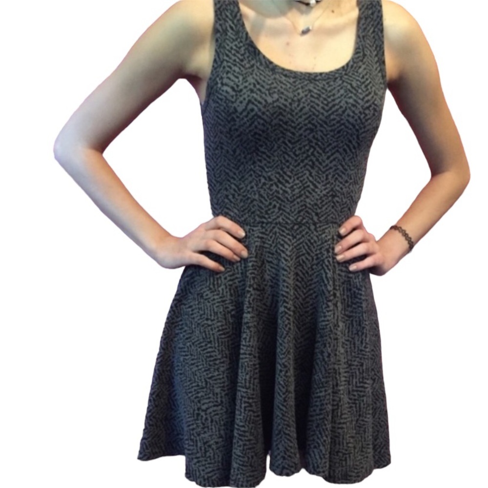 Express marled knit patterned dress size xs pleated preppy summer